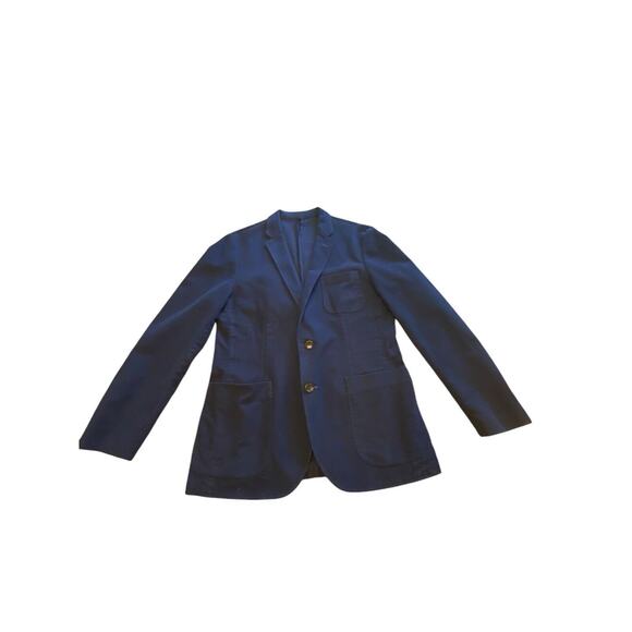 J Crew New York Blazer Sportcoat 99% Cotton, Men's Size 40 Navy Double Vent - Picture 2 of 16